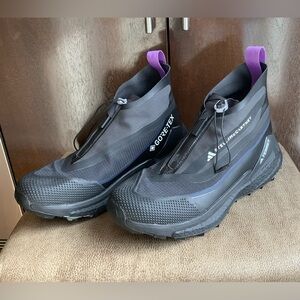 ADIDAS by Stella McCartney Black GORE-TEX Trail Sneakers with Purple Heel Tabs
